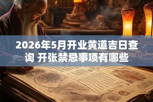 2026年5月开业黄道吉日查询 开张禁忌事项有哪些