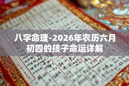 八字命理-2026年农历六月初四的孩子命运详解