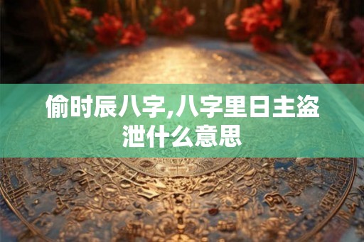 偷时辰八字,八字里日主盗泄什么意思