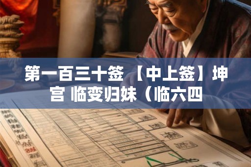 第一百三十签 【中上签】坤宫 临变归妹（临六四