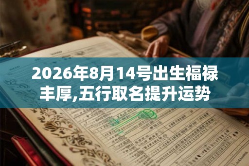 2026年8月14号出生福禄丰厚,五行取名提升运势