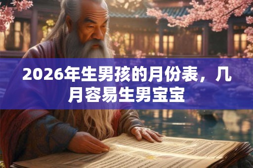 2026年生男孩的月份表，几月容易生男宝宝