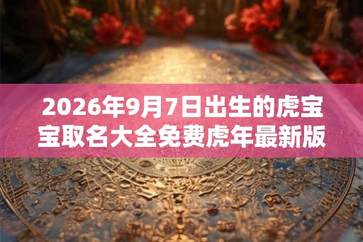 2026年9月7日出生的虎宝宝取名大全免费虎年最新版