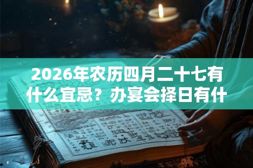 2026年农历四月二十七有什么宜忌？办宴会择日有什么宜忌？
