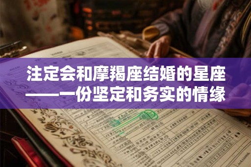 注定会和摩羯座结婚的星座——一份坚定和务实的情缘