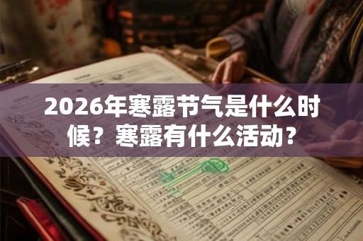 2026年寒露节气是什么时候？寒露有什么活动？