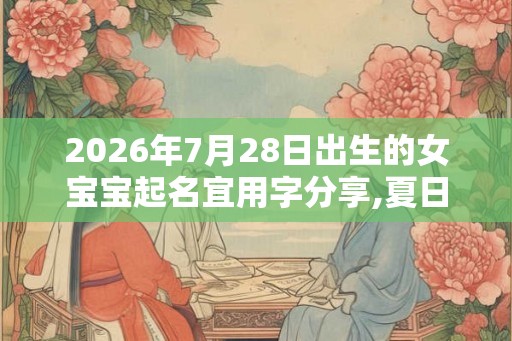2026年7月28日出生的女宝宝起名宜用字分享,夏日清新的名字大全 2026年7月28日出生的女宝宝起名宜用字分享,夏日清新的名字大全