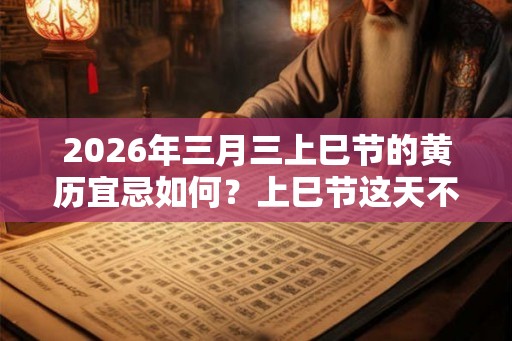 2026年三月三上巳节的黄历宜忌如何?上巳节这天不宜做什么? 2026年三月三上巳节的黄历宜忌如何?上巳节这天不宜做什么?