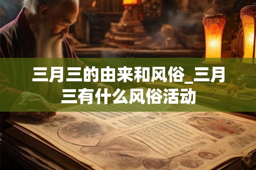 三月三的由来和风俗_三月三有什么风俗活动