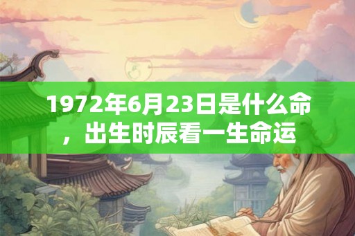 1972年6月23日是什么命，出生时辰看一生命运