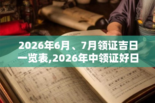 2026年6月、7月领证吉日一览表,2026年中领证好日子 2026年6月、7月领证吉日一览表,2026年中领证好日子