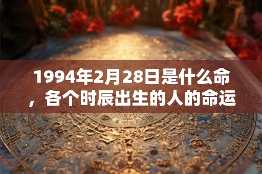 1994年2月28日是什么命，各个时辰出生的人的命运