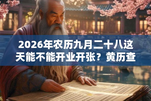 2026年农历九月二十八这天能不能开业开张？黄历查询
