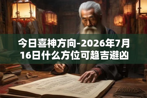 今日喜神方向-2026年7月16日什么方位可趋吉避凶