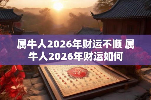 属牛人2026年财运不顺 属牛人2026年财运如何