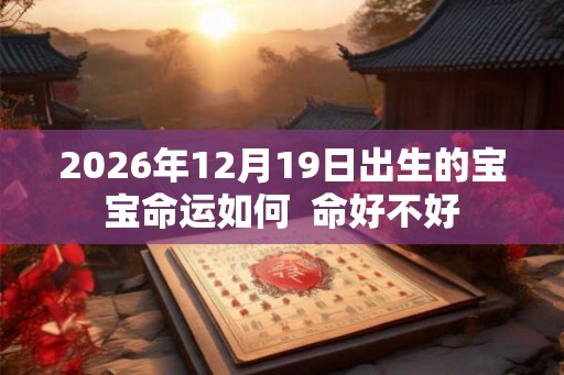 2026年12月19日出生的宝宝命运如何  命好不好
