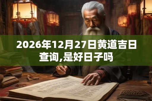 2026年12月27日黄道吉日查询,是好日子吗