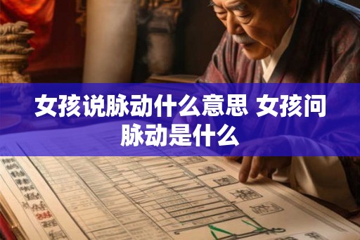女孩说脉动什么意思 女孩问脉动是什么