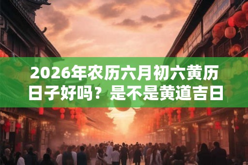 2026年农历六月初六黄历日子好吗？是不是黄道吉日？