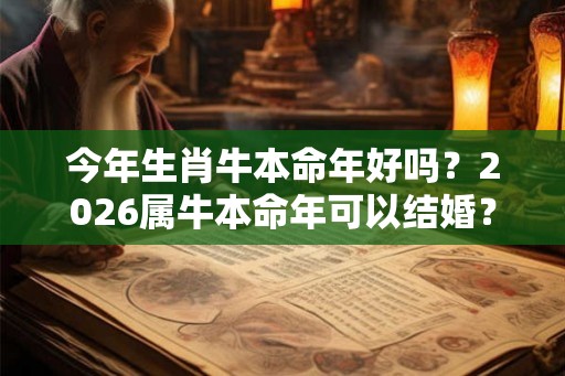 今年生肖牛本命年好吗？2026属牛本命年可以结婚？