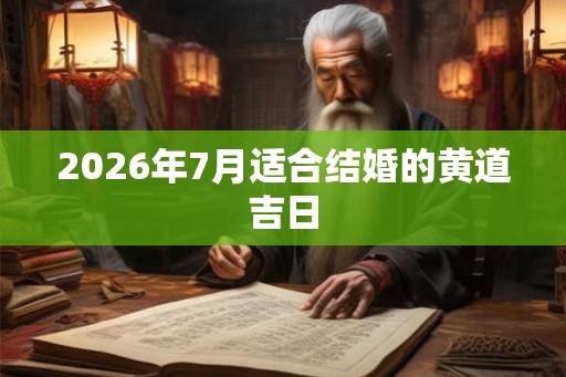 2026年7月适合结婚的黄道吉日