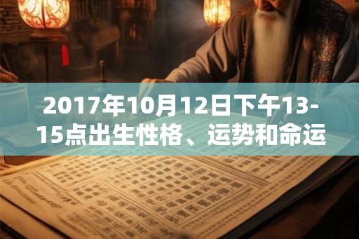 2017年10月12日下午13-15点出生性格、运势和命运