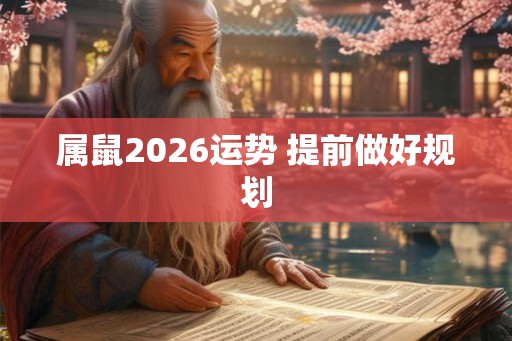 属鼠2026运势 提前做好规划