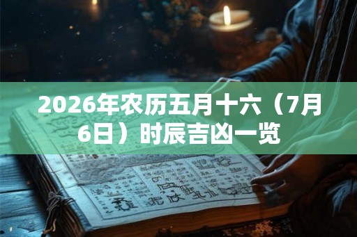 2026年农历五月十六（7月6日）时辰吉凶一览