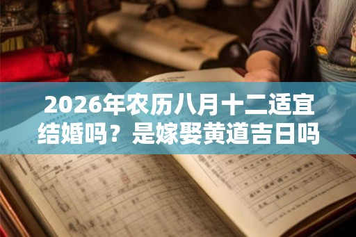 2026年农历八月十二适宜结婚吗？是嫁娶黄道吉日吗