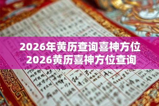 2026年黄历查询喜神方位 2026黄历喜神方位查询