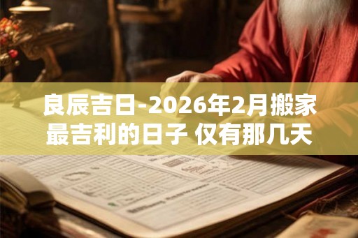良辰吉日-2026年2月搬家最吉利的日子 仅有那几天