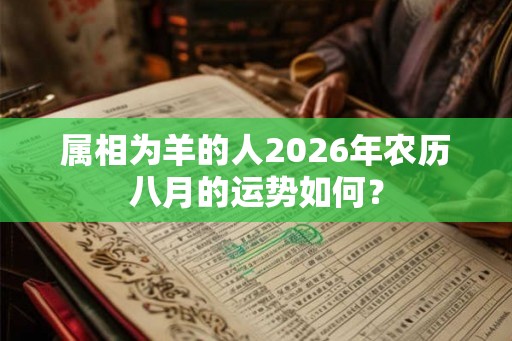 属相为羊的人2026年农历八月的运势如何？