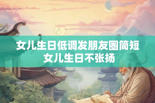 女儿生日低调发朋友圈简短 女儿生日不张扬 女儿生日低调发朋友圈简短 女儿生日不张扬