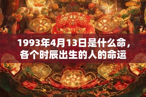1993年4月13日是什么命，各个时辰出生的人的命运