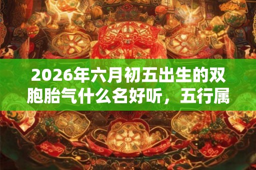 2026年六月初五出生的双胞胎气什么名好听，五行属什么