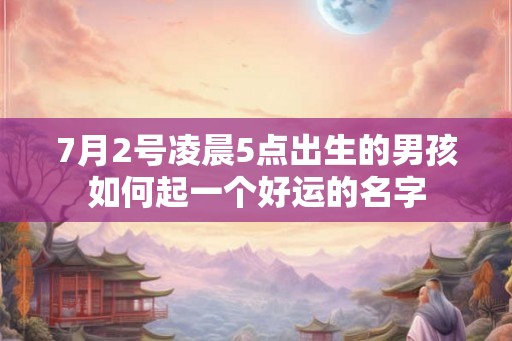 7月2号凌晨5点出生的男孩如何起一个好运的名字