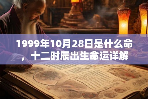 1999年10月28日是什么命，十二时辰出生命运详解