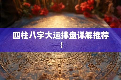 四柱八字大运排盘详解推荐！