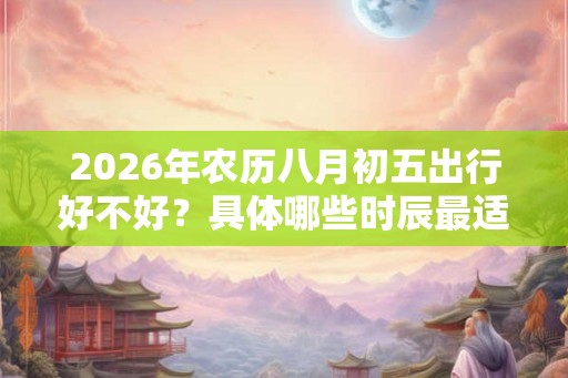 2026年农历八月初五出行好不好？具体哪些时辰最适合出行？