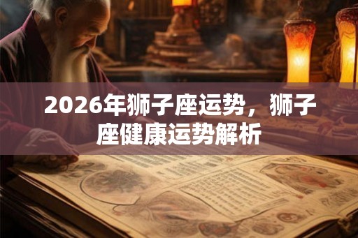 2026年狮子座运势，狮子座健康运势解析