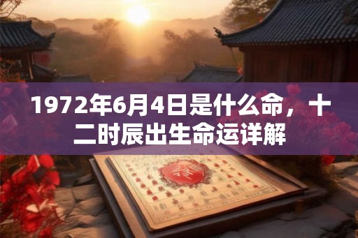 1972年6月4日是什么命，十二时辰出生命运详解