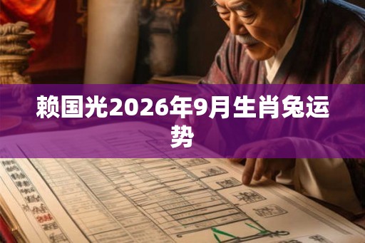 赖国光2026年9月生肖兔运势