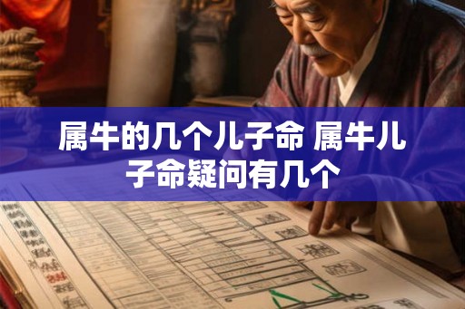 属牛的几个儿子命 属牛儿子命疑问有几个