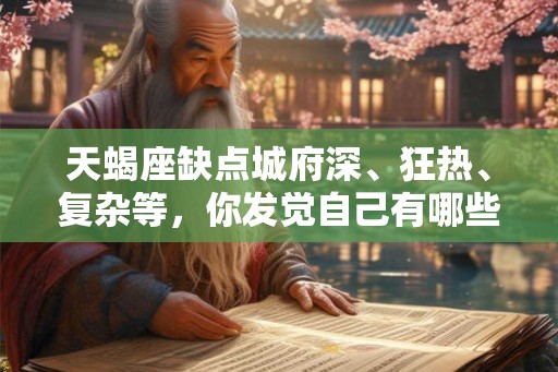 天蝎座缺点城府深、狂热、复杂等，你发觉自己有哪些缺点了吗？