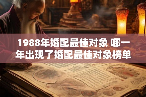 1988年婚配最佳对象 哪一年出现了婚配最佳对象榜单 1988年婚配最佳对象 哪一年出现了婚配最佳对象榜单