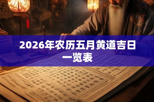 2026年农历五月黄道吉日一览表