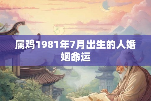 属鸡1981年7月出生的人婚姻命运