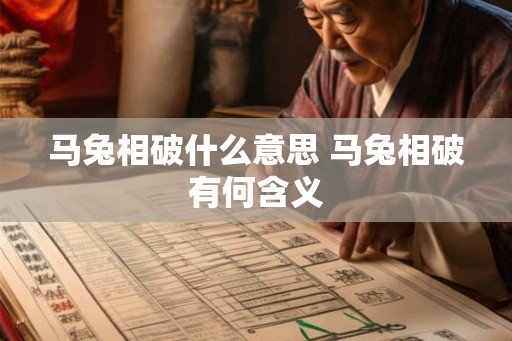 马兔相破什么意思 马兔相破有何含义