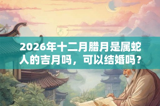 2026年十二月腊月是属蛇人的吉月吗，可以结婚吗？