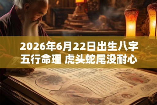 2026年6月22日出生八字五行命理 虎头蛇尾没耐心